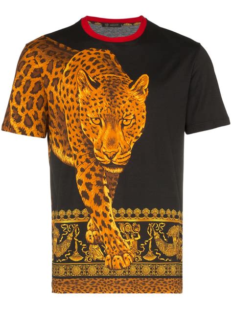 versace t shirt leopard